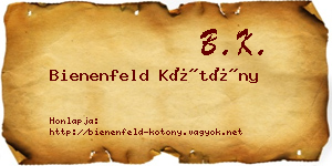 Bienenfeld Kötöny névjegykártya